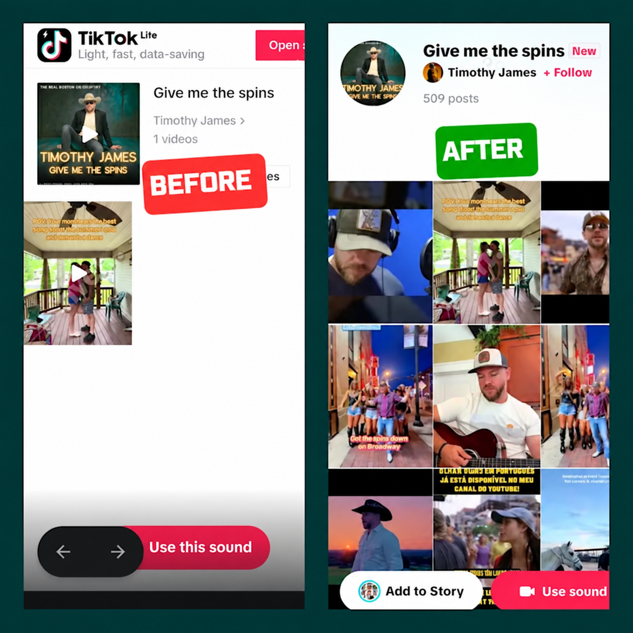 Give Me the Spins campaign before and after