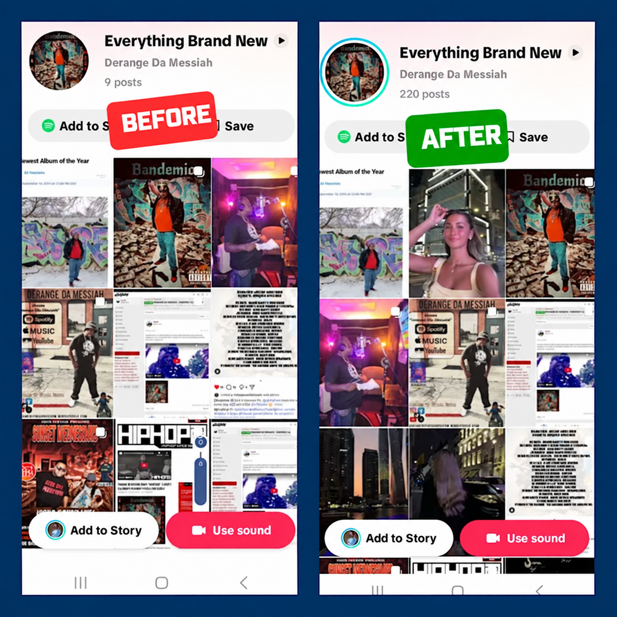 Everything Brand New campaign before and after