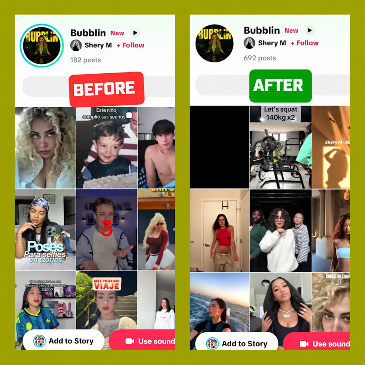 Bubblin campaign before and after